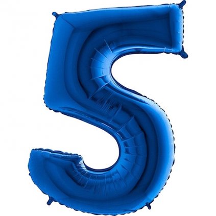 Balónek fóliový narozeniny číslo 5 modrý 82cm