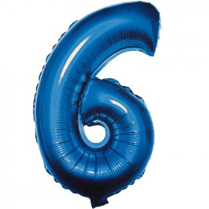 Fóliový balónek modrý číslo 6 - 82 cm (4514)