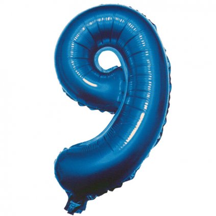Fóliový balónek modrý číslo 9 - 82 cm (4514)