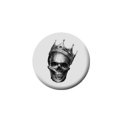 Placka Skull With Crown 25mm (139)