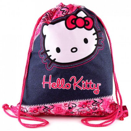 Sportovní vak Hello Kitty motiv jeans (3127)