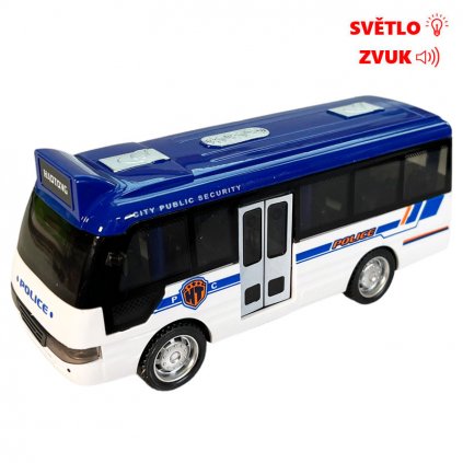 policejní autobus se zvukem bílý 1