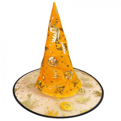 čarodějnický klobouk oranžový 1