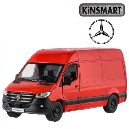 kinsmart mercedes sprinter červený 1