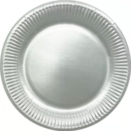 papírový talíř stříbrný