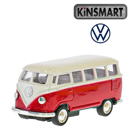 kinsmart vw mini bus červený