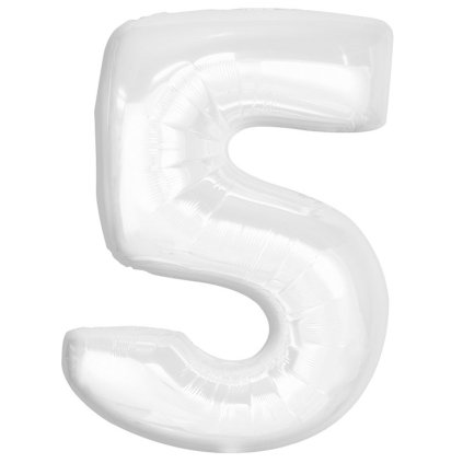 fóliový balónek číslo bílý 5a