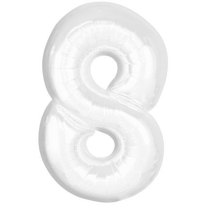 fóliový balónek číslo bílý 8a
