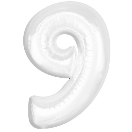 fóliový balónek číslo bílý 9a