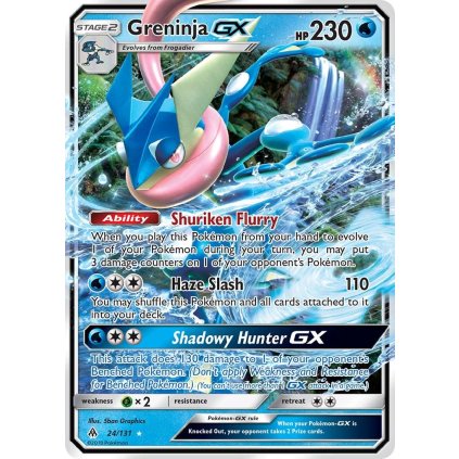 Pokémon TCG: Karta Greninja GX 24/131 Forbidden Light NM Ultra Rare (0013)