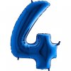 Balónek fóliový narozeniny číslo 4 modrý 82cm