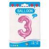 Fóliový balónek růžový číslo 3 - 82 cm (4514)