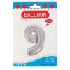 Fóliový balónek stříbrný číslo 9 - 82 cm (4514)