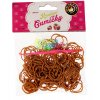 (40) Loom Bands Pletací gumičky hnědé 200ks + háček