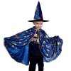 Čarodějnický plášť s kloboukem modrý 2 (1238)