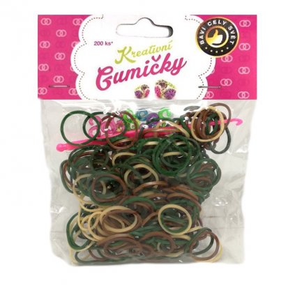 Loom Bands Pletací gumičky vícebarevné 200ks + háček