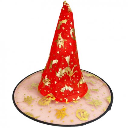 čarodějnický klobouk červený 1