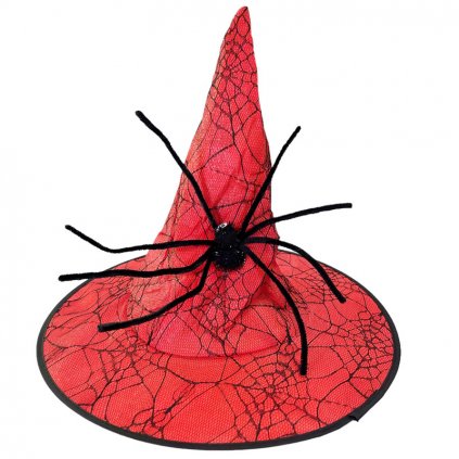 klobouk s pavoukem červený 1
