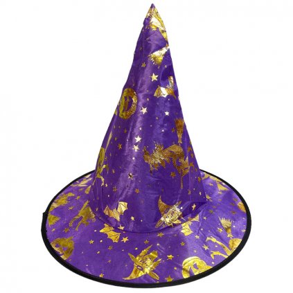 čarodějnický set klobouk plášť fialový 2