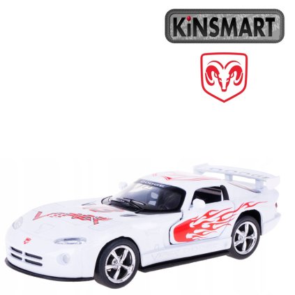 kinsmart dodge viper gts r bílý 1