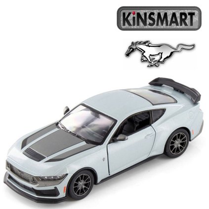 kinsmart ford mustang black horse stříbrný 1
