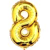 Balónek fóliový narozeniny číslo 8 zlatý 82cm