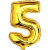 Balónek fóliový narozeniny číslo 5 zlatý 82cm