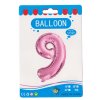17457 1 foliovy balonek ruzovy cislo 9 82 cm 4514