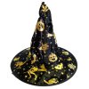 čarodějnický set klobouk plášť černozlatý 2