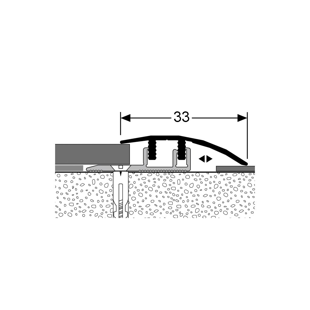 Spojovací lišta Design-Clip narážecí | Küberit 576 (š.33mm / d. 2,7m)