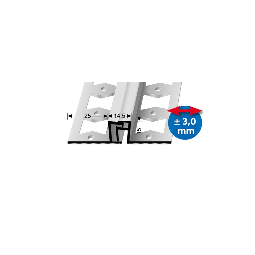 Dilatační lišta Küberit 324G pro krytiny do 15mm / d. 2,7m