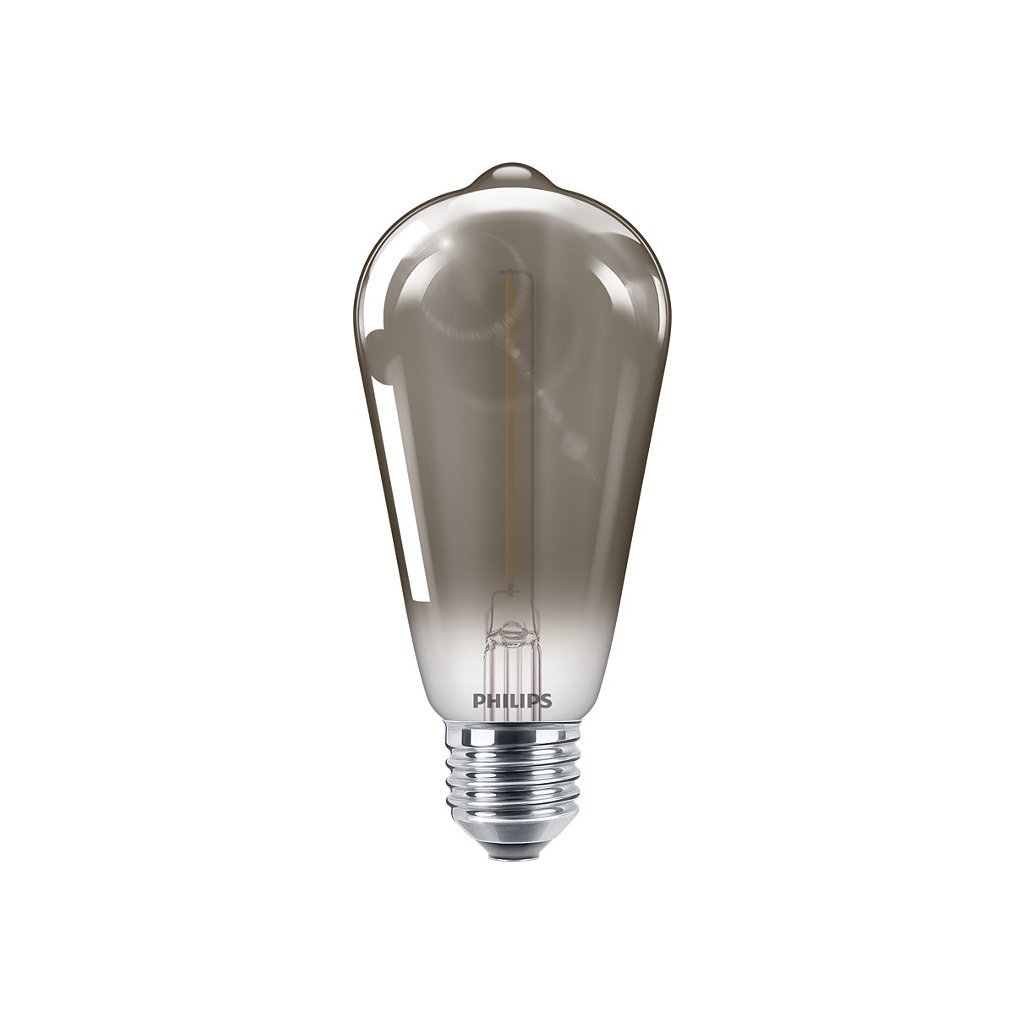 Vintage LED filament žárovka E27 ST64 2,3W 100lm 1800K nestmívatelná, kouřová
