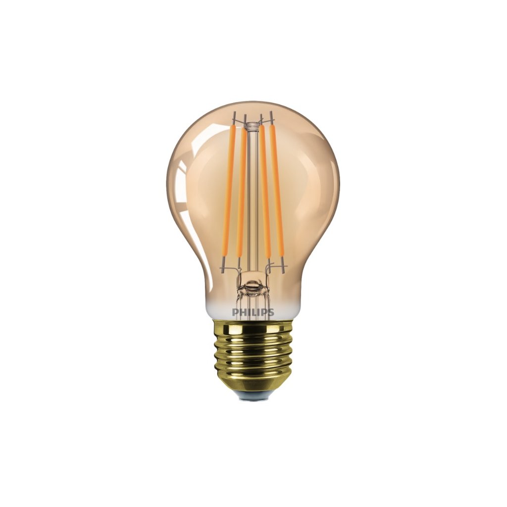 Vintage LED filament žárovka E27 A60 7W (40W) 470lm 1800K nestmívatelná, zlatá