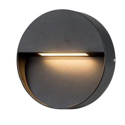 104766 led venkovni nastenne svitidlo azzardo casoria r bk az4366 6w 450lm 3000k ip54 15cm kulate cerne