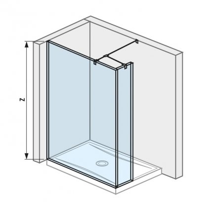 SKLENĚNÁ STĚNA BOČNÍ PRO SPRCHOVOU VANIČKU 1300X800/900 MM