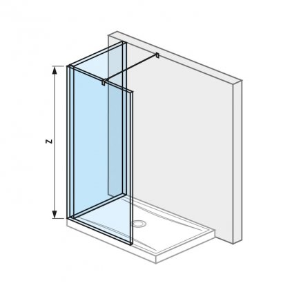 SKLENĚNÁ SPRCHOVÁ ZÁSTĚNA WALK IN %22L%22 NA VANIČKU 1400X800 MM