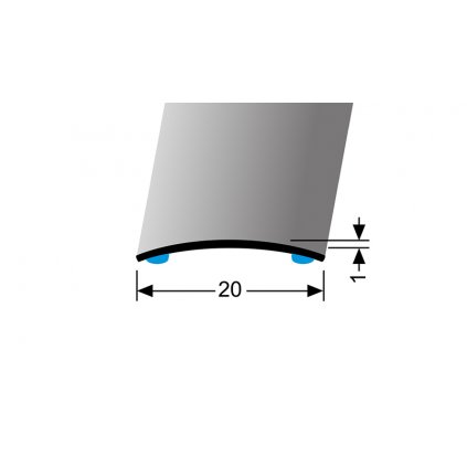 Nerezová lišta 20 mm, oblá samolepící Küberit 471 SK