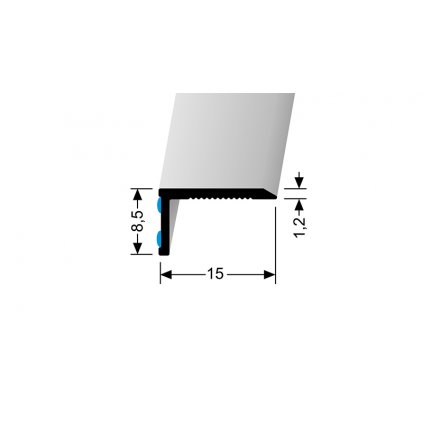 Stěnová ukončovací lišta 15 x 8,5 mm, hladká | Küberit 238 N/SK