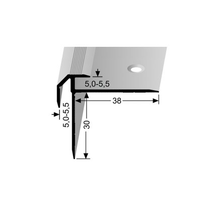 Schodový profil pro krytiny 5 - 5,5 mm | Küberit 835
