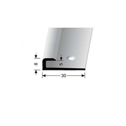 Ukončovací lišta hladká do 5 mm / d. 2,5m | Küberit 802 šroubovací