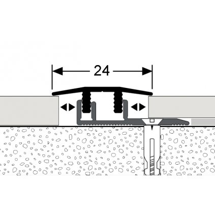 Přechodová lišta Design-Clip | Küberit 578 (š. 24mm / d. 2,7m)