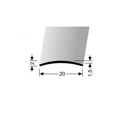 Přechodová lišta 20 mm - oblá | Küberit 458 U