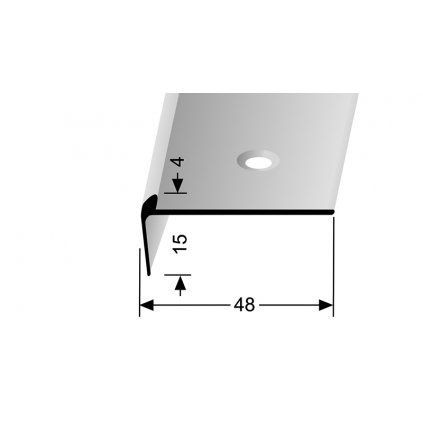 Schodová lišta pro krytiny do 4 mm šroubovací (15x48 / d. 2,5m) | Küberit 861