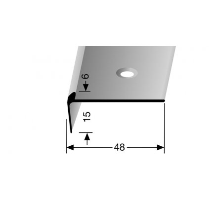 Schodová lišta pro krytiny do 6 mm šroubovací (15x48 / d. 2,5m) | Küberit 864