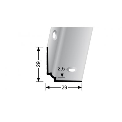 Vnitřní schodová lišta pro krytiny do 2,5 mm / d. 2,5m šroubovací | Küberit 870 IW