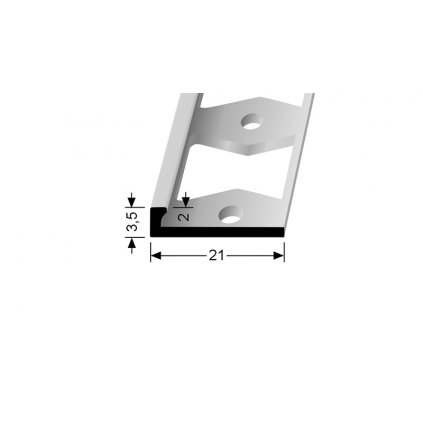 Ukončovací lišta L ohebná 2 mm (d.2,5m) šroubovací | Küberit 299 G