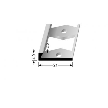 Ukončovací lišta L ohebná 2,5 mm (d.2,5m) šroubovací | Küberit 300 G