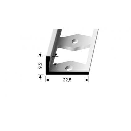 Ukončovací lišta L ohebná 8 mm (d.2,5m) šroubovací | Küberit 303 G