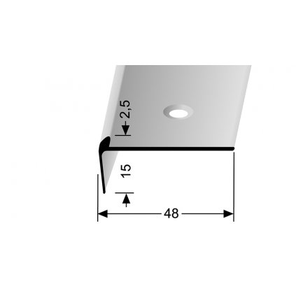 Schodová lišta pro krytiny do 2,5 mm šroubovací (15x48 / d. 2,5m) | Küberit 859