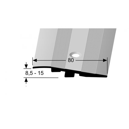 Zátěžový nájezdový profil 80 x 11 mm - zátěž do 2 t | Küberit 268